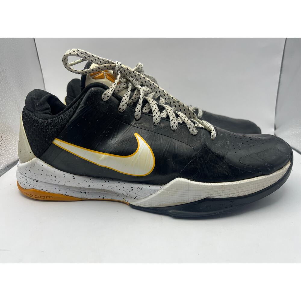 Nike Zoom Kobe 5 Del Sol Black Yellow Shoes Sneakers Mens Size 7.5 USED